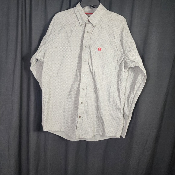 Cinch Other - Cinch Mens Classic Geometric Print Long Sleeve Button Down Shirt Size M Western
